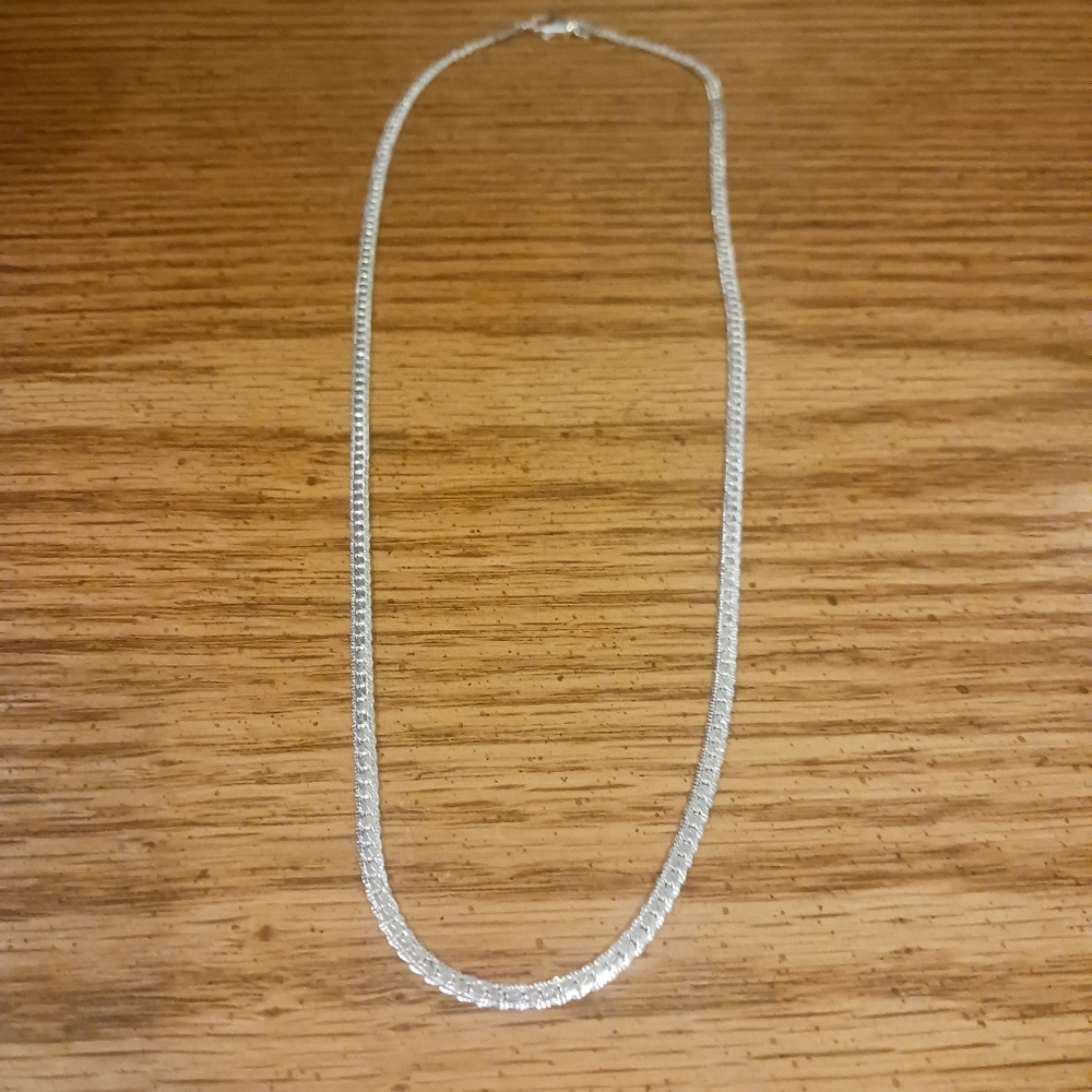 Sterling silver chain (sideways flat links)